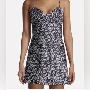 Intimately Free People Size Small Navy Flower Short Mini Dress Shirt